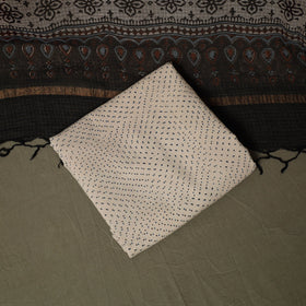 Kutch hand block ajrakh print natural dyed kota doria