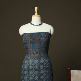 Kutch hand block ajrakh print natural dyed kota doria