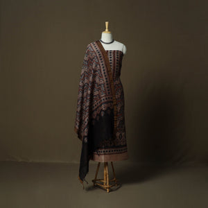 Kutch hand block ajrakh print natural dyed linen 2pc