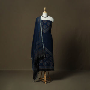 Kutch hand block ajrakh print natural dyed linen cotton 2pc