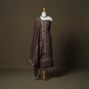 Kutch hand block ajrakh print natural dyed linen cotton 2pc