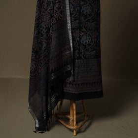 Kutch hand block ajrakh print natural dyed linen cotton 2pc