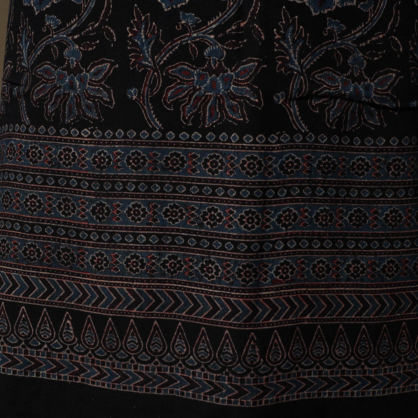 Kutch hand block ajrakh print natural dyed linen cotton 2pc