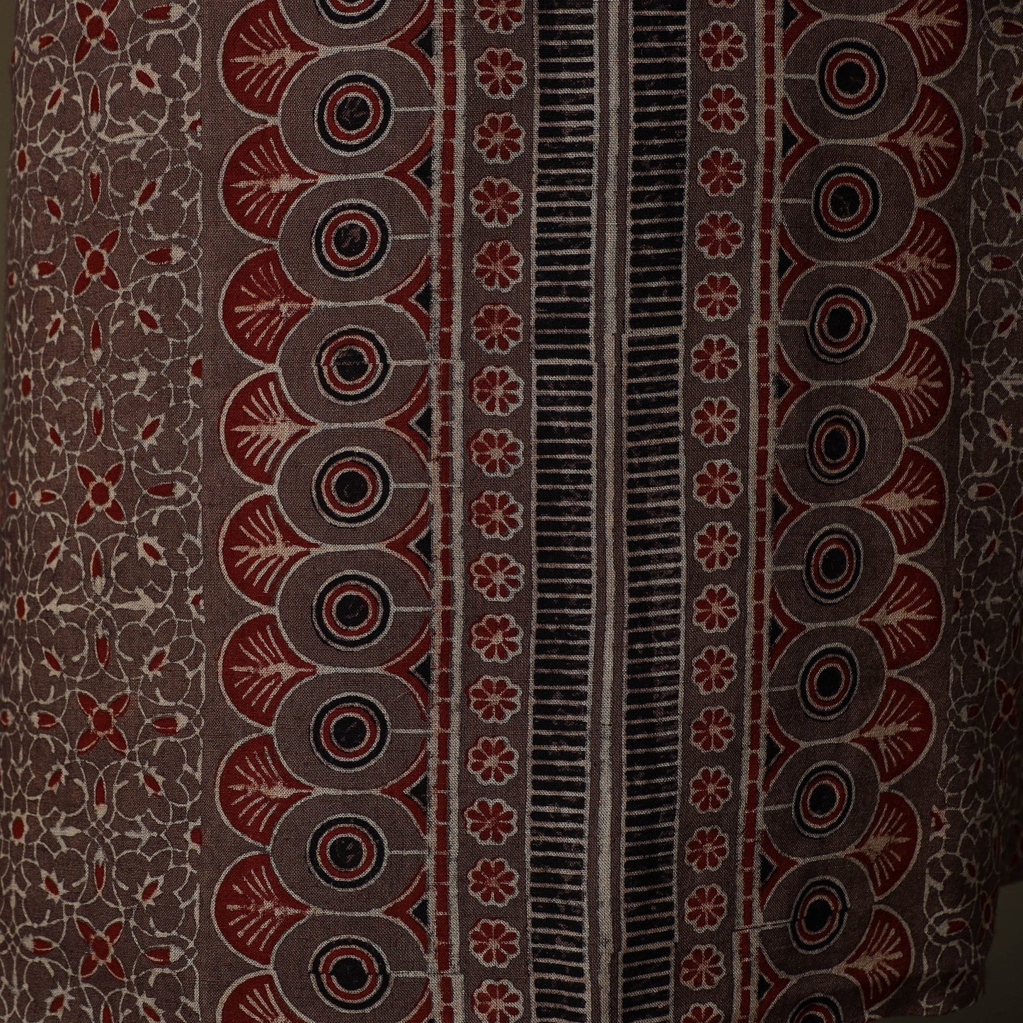 Kutch hand block ajrakh print natural dyed linen cotton 2pc