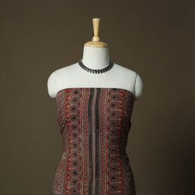 Kutch hand block ajrakh print natural dyed linen cotton 2pc