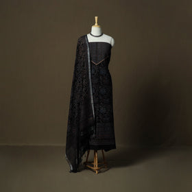 Kutch hand block ajrakh print natural dyed linen cotton 2pc