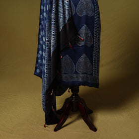 Kutch hand block ajrakh print natural dyed modal silk 2pc