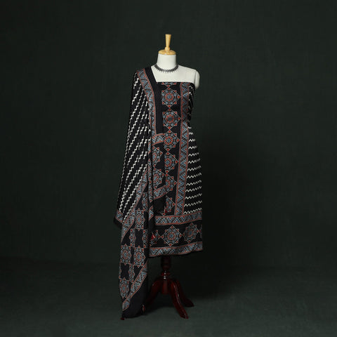 Kutch hand block ajrakh print natural dyed modal silk 2pc