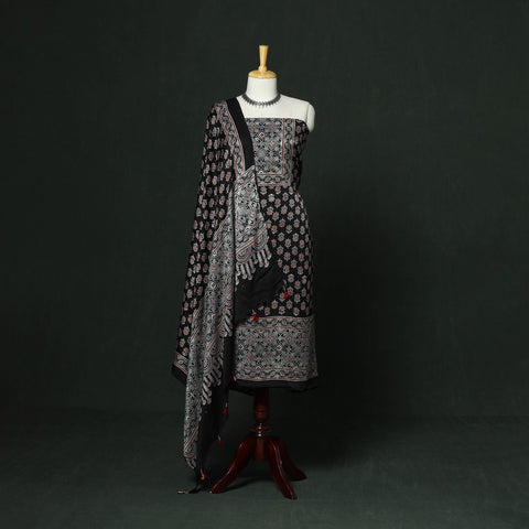 Kutch hand block ajrakh print natural dyed modal silk 2pc