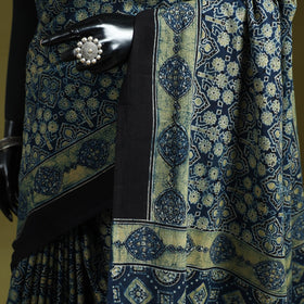Kutch hand block print natural dyed pure mul cotton ajrakh