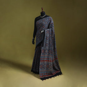 Kutch hand block print natural dyed pure mul cotton ajrakh