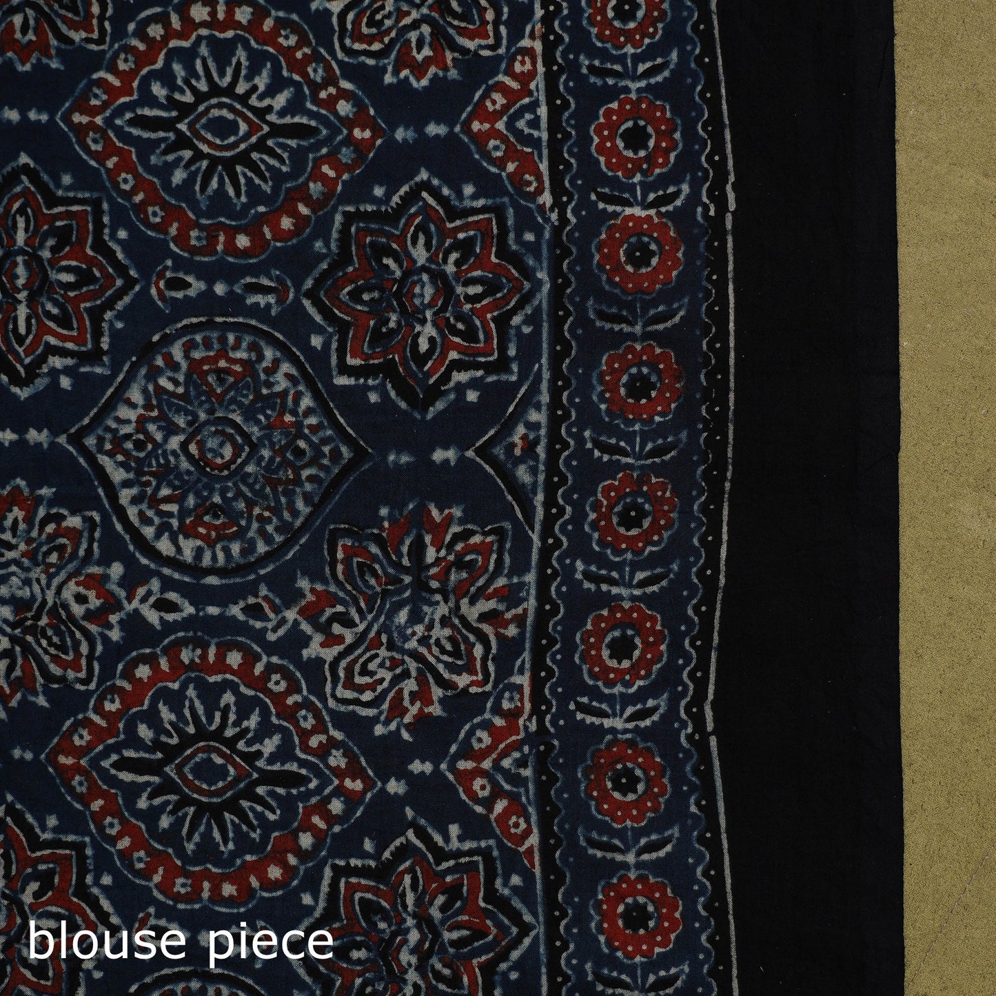 Kutch hand block print natural dyed pure mul cotton ajrakh