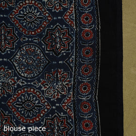 Kutch hand block print natural dyed pure mul cotton ajrakh