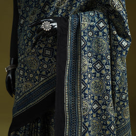 Kutch hand block print natural dyed pure mul cotton ajrakh