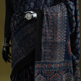 Kutch hand block print natural dyed pure mul cotton ajrakh