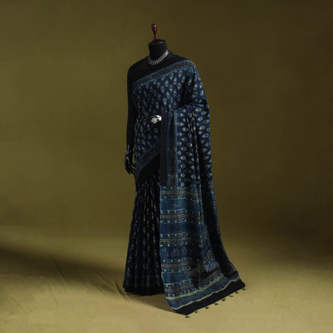 Kutch hand block print natural dyed pure mul cotton ajrakh