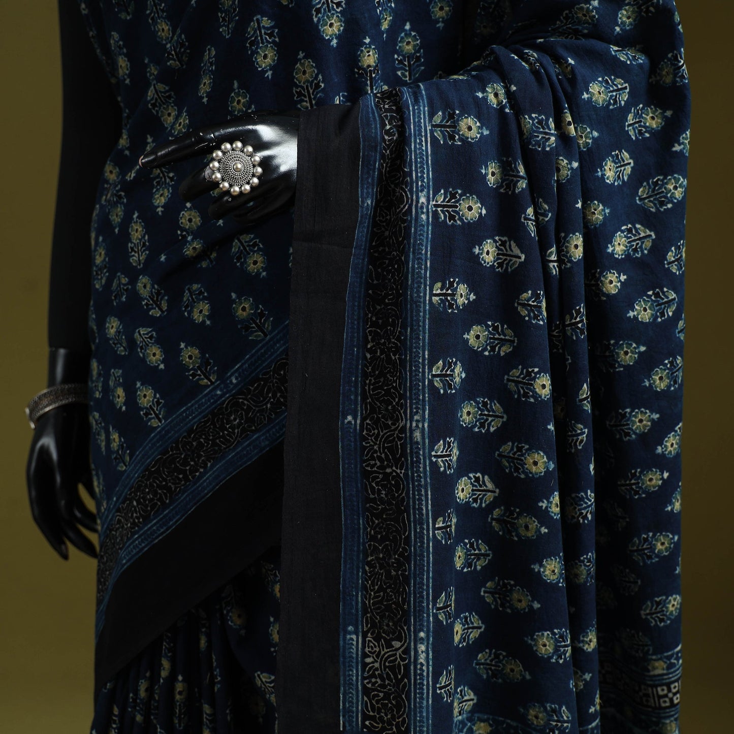 Kutch hand block print natural dyed pure mul cotton ajrakh
