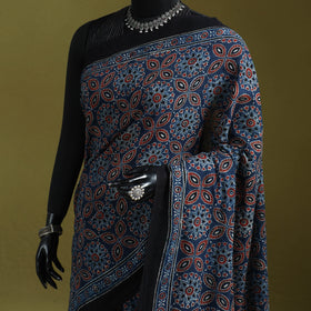 Kutch hand block print natural dyed pure mul cotton ajrakh