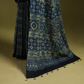 Kutch hand block print natural dyed pure mul cotton ajrakh