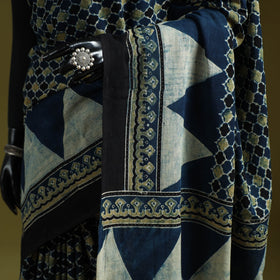 Kutch hand block print natural dyed pure mul cotton ajrakh