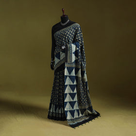 Kutch hand block print natural dyed pure mul cotton ajrakh
