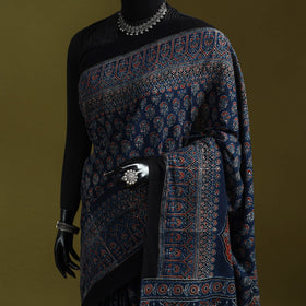 Kutch hand block print natural dyed pure mul cotton ajrakh