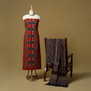 Kutch hand natural dyed 3pc unstitched dress material 28