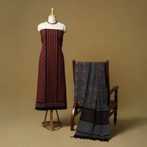 Kutch hand natural dyed 3pc unstitched dress material 29