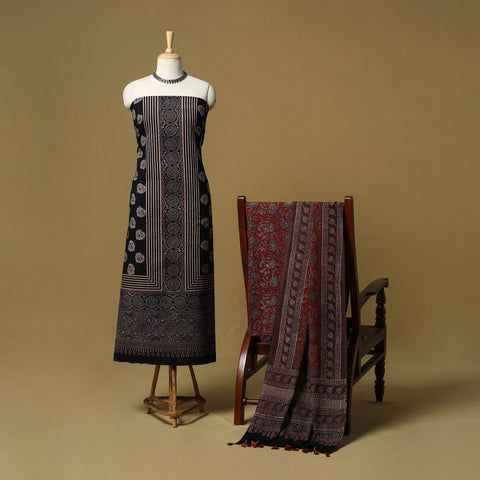 Kutch hand natural dyed 3pc unstitched dress material 31