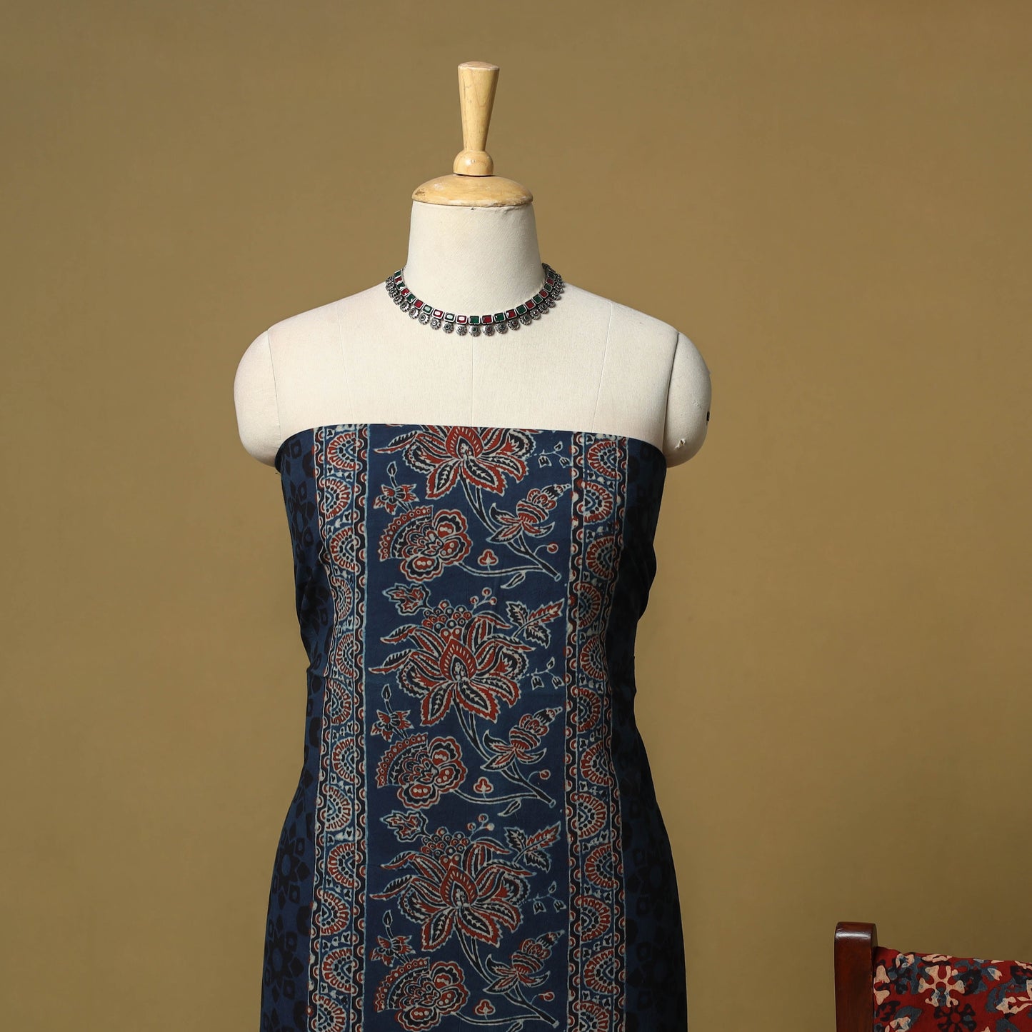 Kutch hand natural dyed 3pc unstitched dress material 32