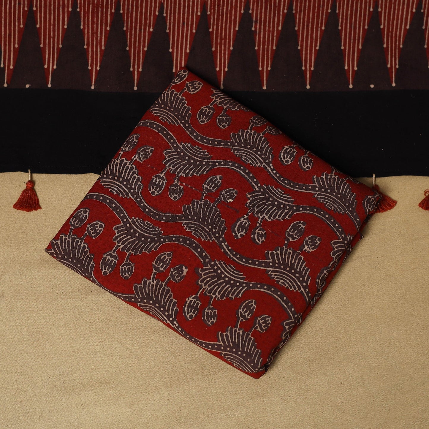 Kutch hand natural dyed 3pc unstitched dress material 33