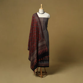 Kutch hand natural dyed 3pc unstitched dress material 33