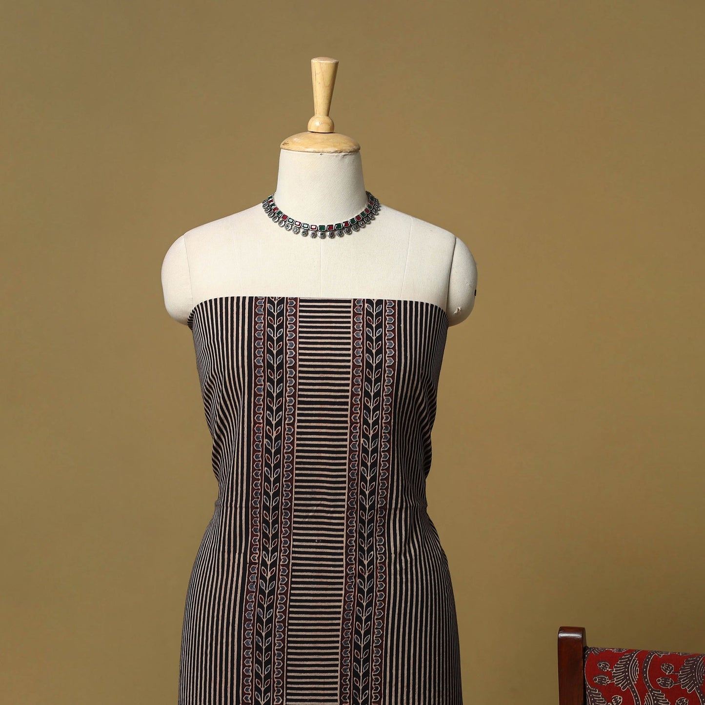 Kutch hand natural dyed 3pc unstitched dress material 33