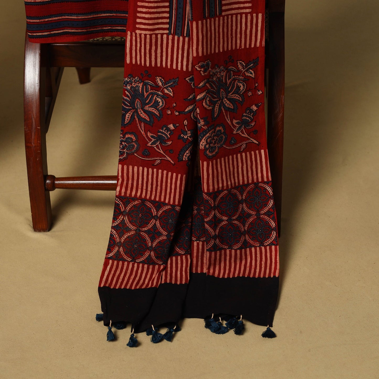 Kutch hand natural dyed 3pc unstitched dress material 34