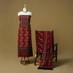 Kutch hand natural dyed 3pc unstitched dress material 35