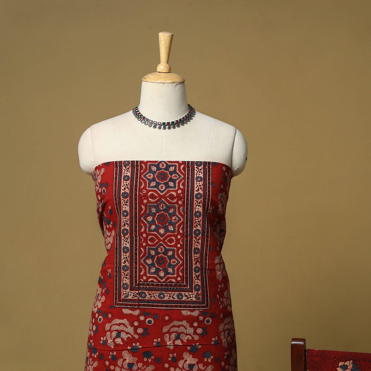 Kutch hand natural dyed 3pc unstitched dress material 35