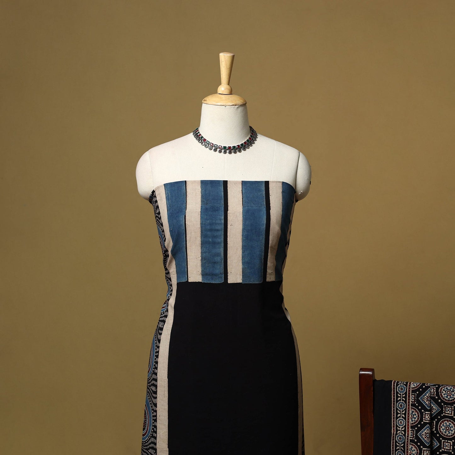 Kutch hand natural dyed cotton 2pc unstitched dress