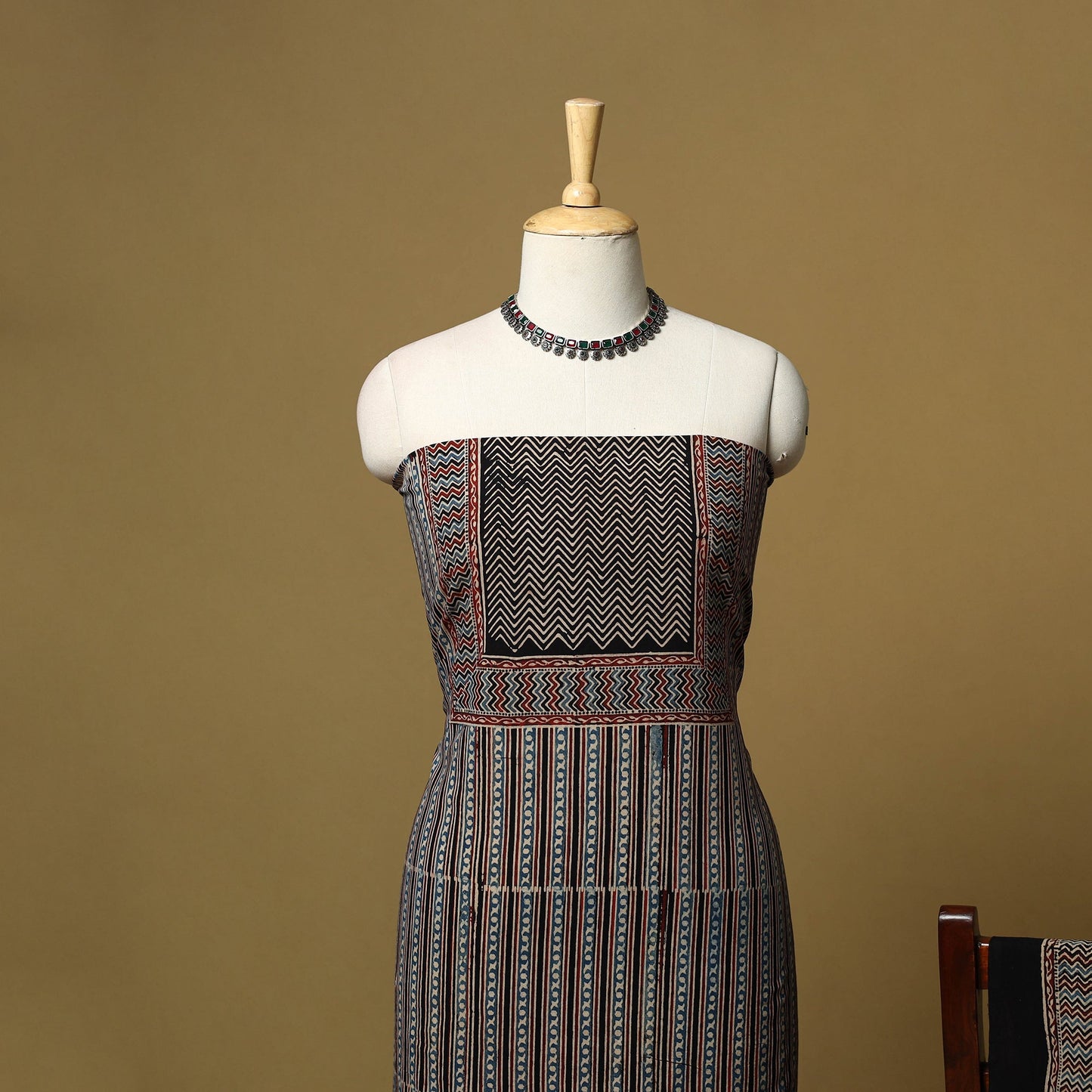 Kutch hand natural dyed cotton 2pc unstitched dress