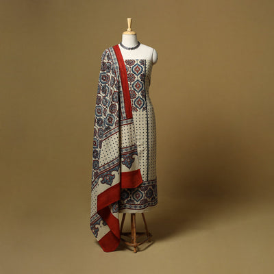 Kutch hand natural dyed cotton 2pc unstitched dress