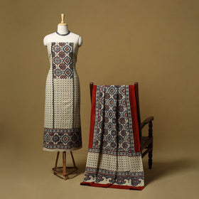 Kutch hand natural dyed cotton 2pc unstitched dress