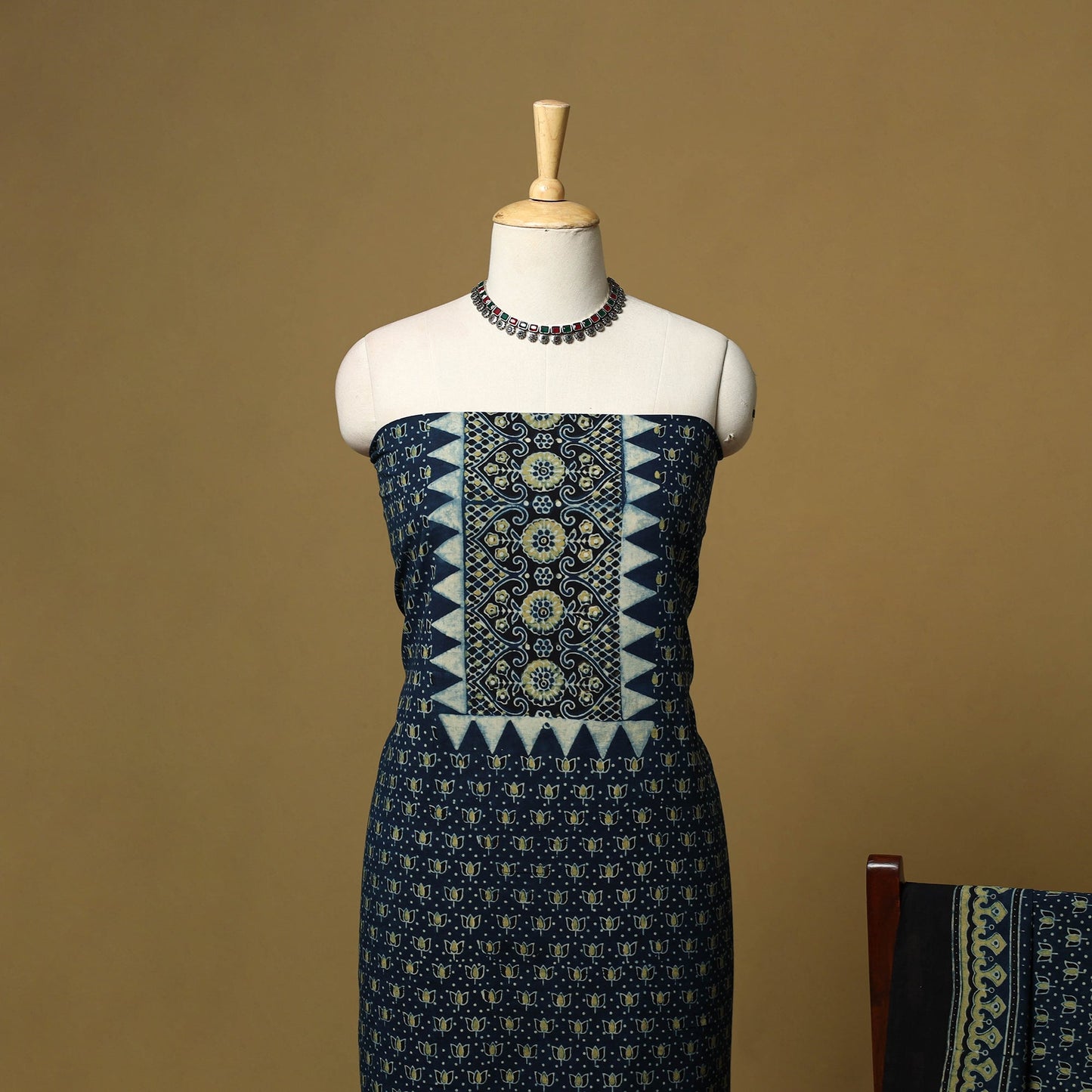 Kutch hand natural dyed cotton 2pc unstitched dress