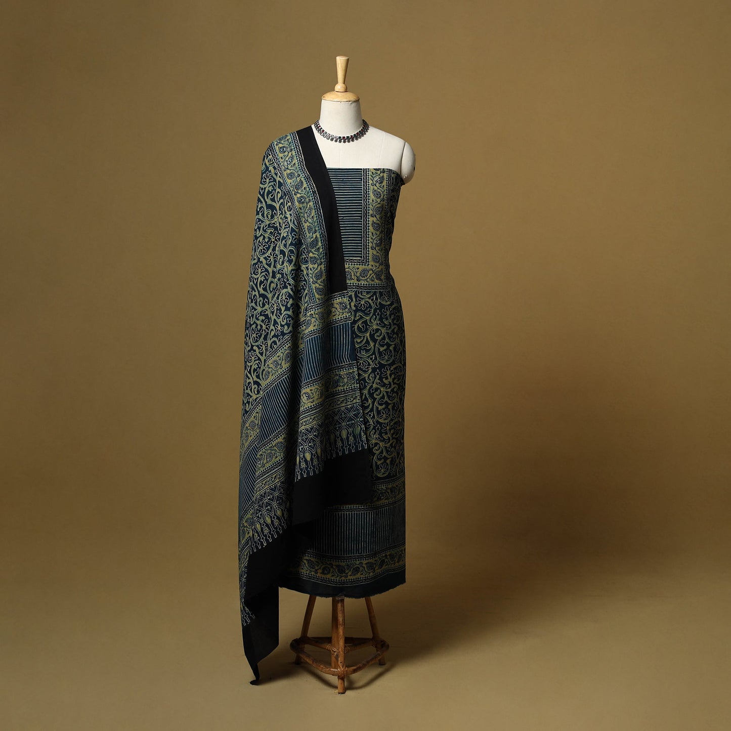 Kutch hand natural dyed cotton 2pc unstitched dress