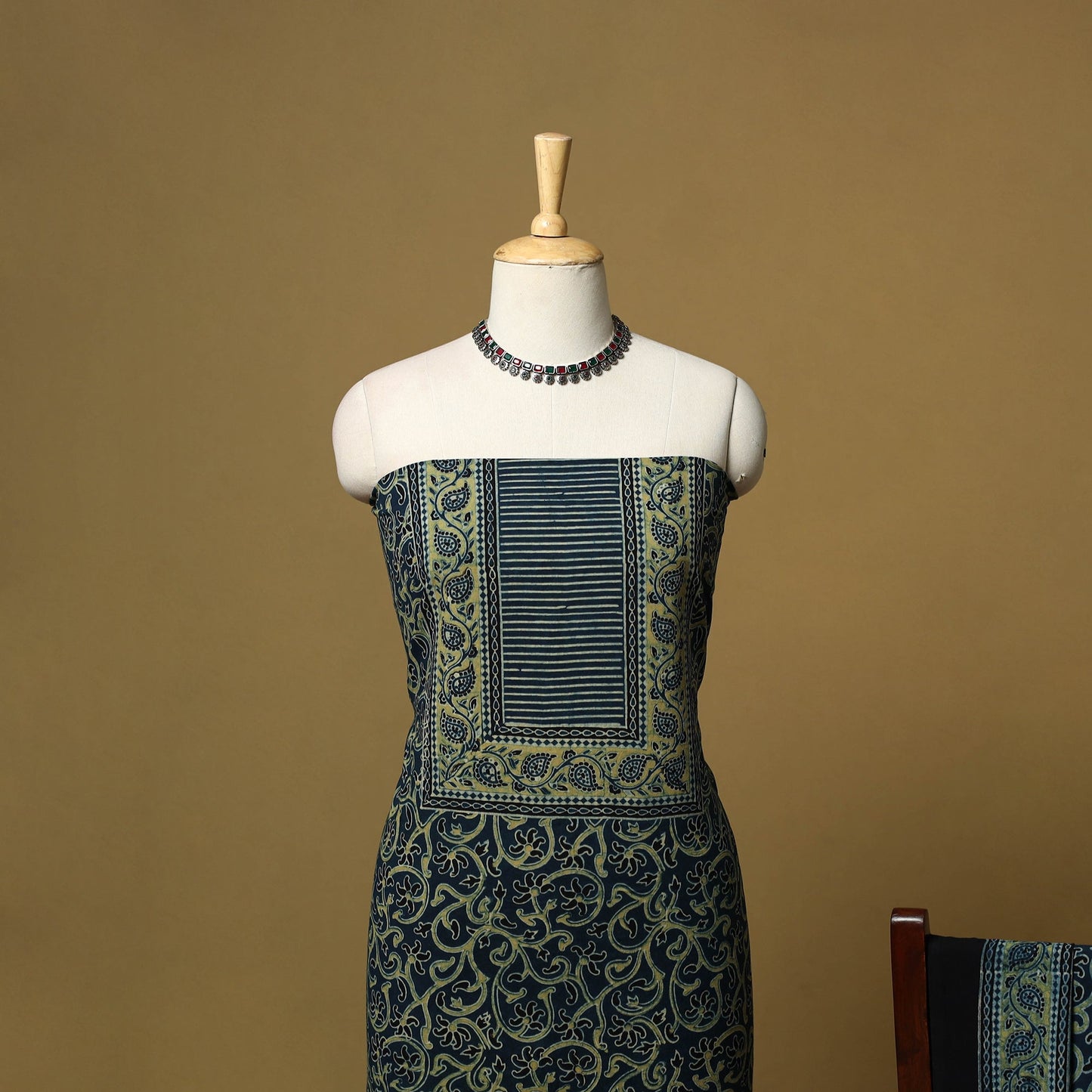 Kutch hand natural dyed cotton 2pc unstitched dress