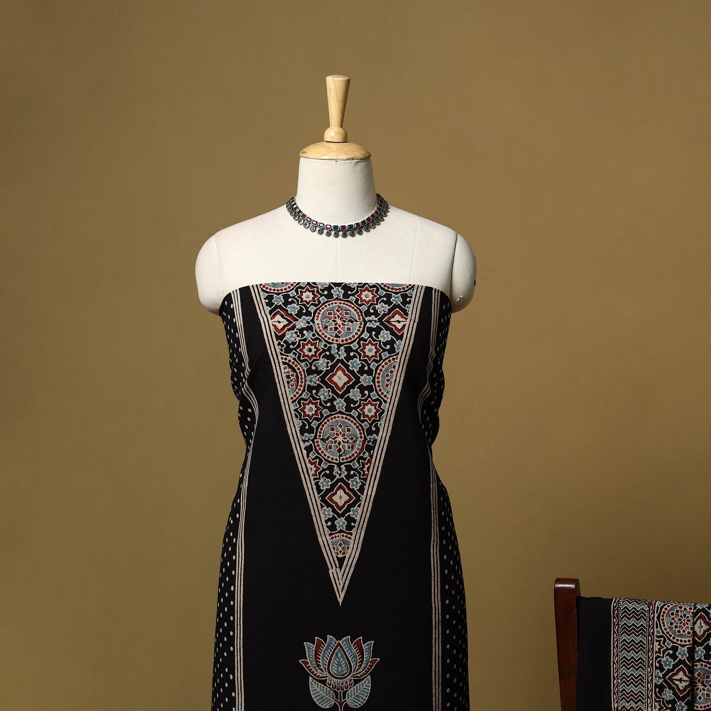 Kutch hand natural dyed cotton 2pc unstitched dress