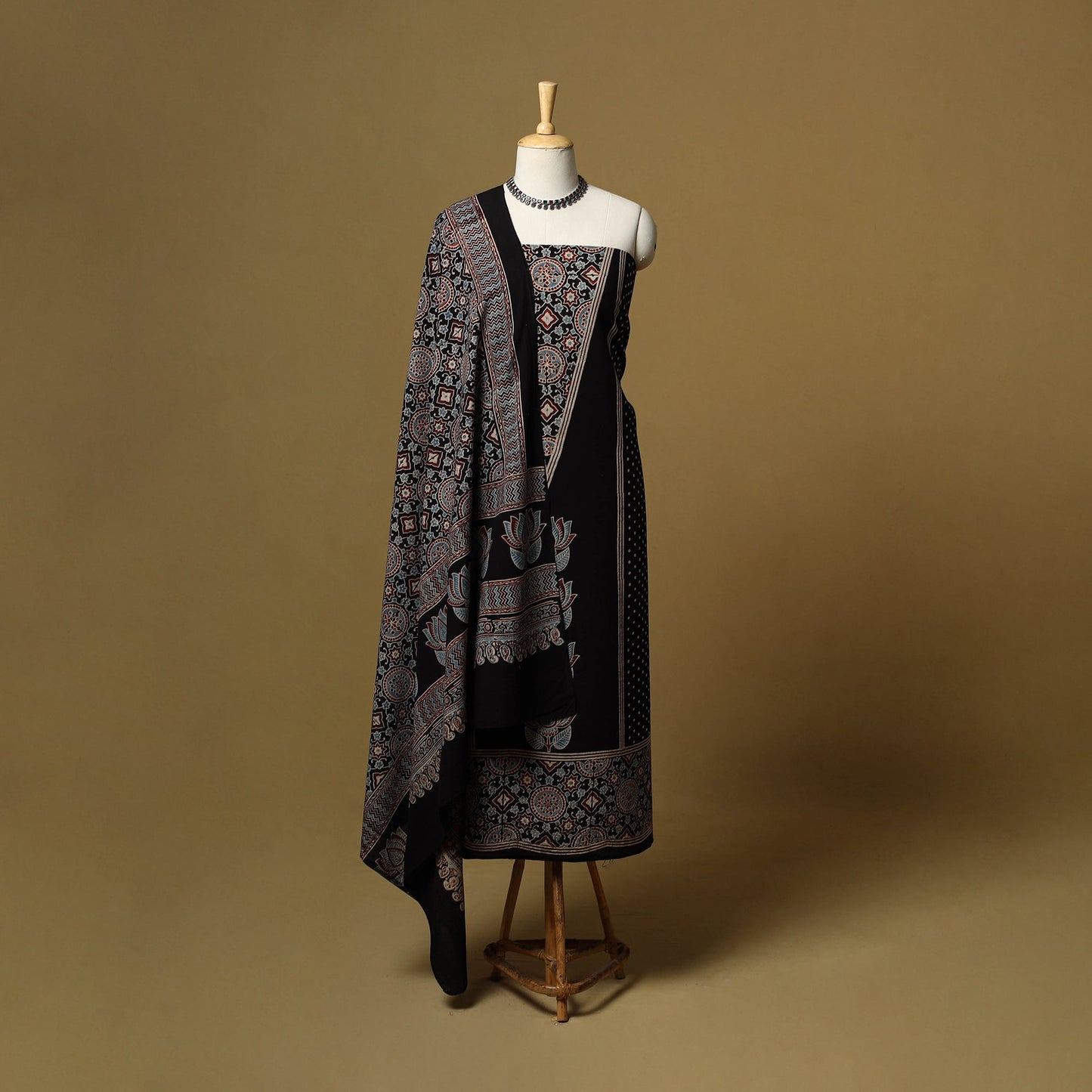 Kutch hand natural dyed cotton 2pc unstitched dress