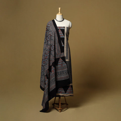 Kutch hand natural dyed cotton 2pc unstitched dress