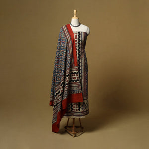 Kutch hand natural dyed cotton 2pc unstitched dress