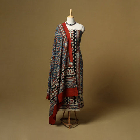 Kutch hand natural dyed cotton 2pc unstitched dress