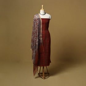 Kutch hand natural dyed kota doria cotton 3pc unstitched