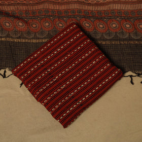 Kutch hand natural dyed kota doria cotton 3pc unstitched